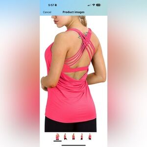 Icyzone women’s workout tank with built in sports bra NWT - 2 for sale